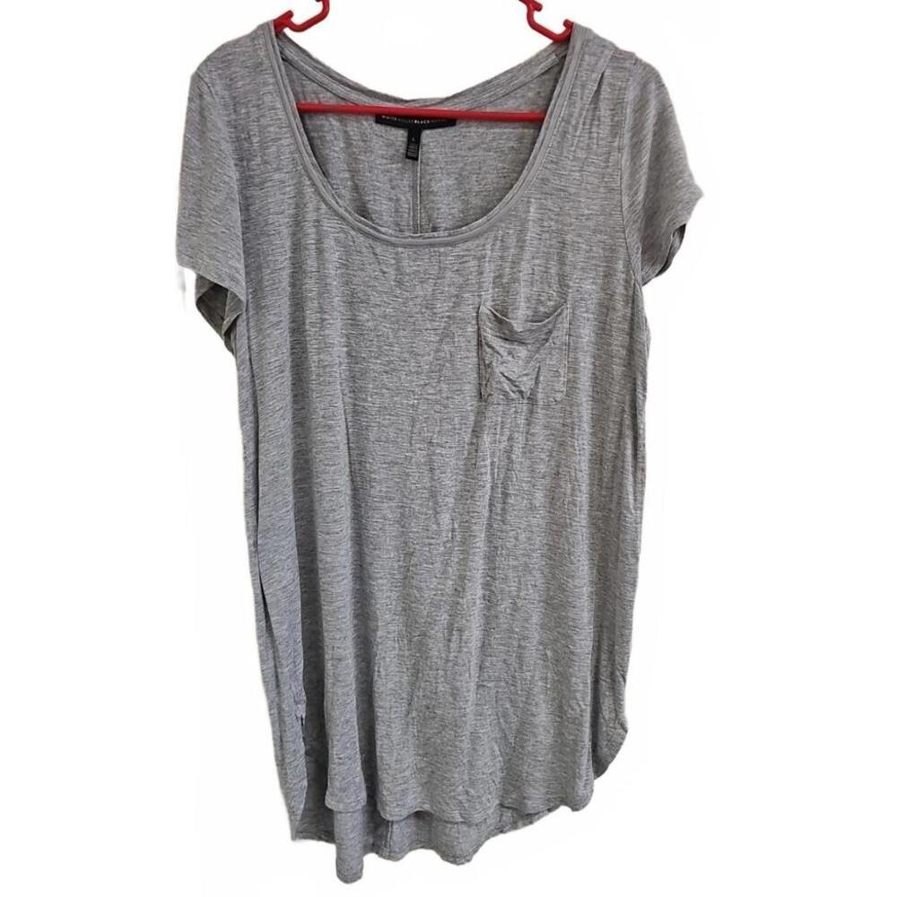 White House Black Market Women's Gray Short Sleeve Scoop Neck Tunic/dres Size L